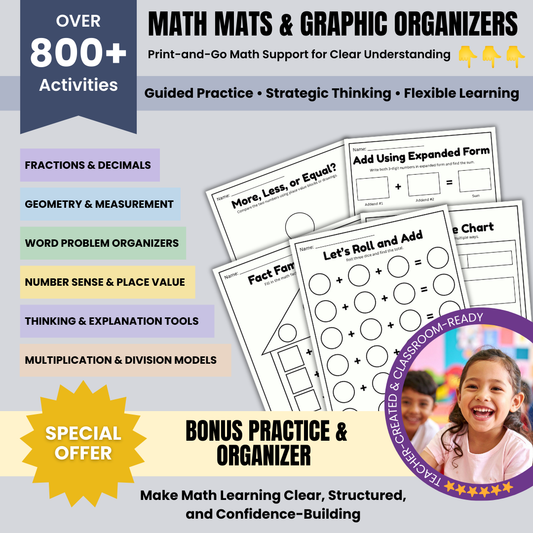 Math Made Simple For Kids - 800+ Math Mats, Graphic & So on